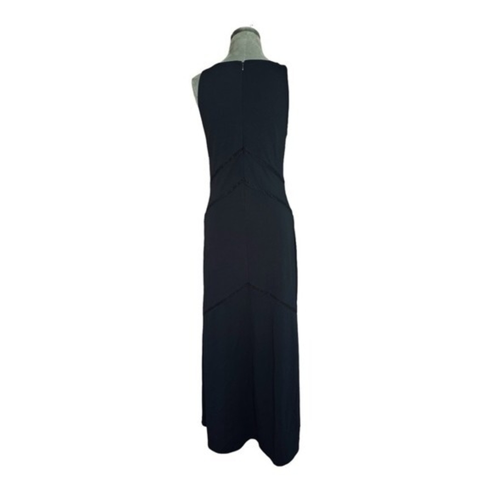 Banana Republic Women's Black Crochet Maxi Dress 6 Sleeveless Rayon Blend EXC - Picture 6 of 8